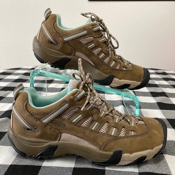 KEEN Alamosa 9 Women's Low Hiking Trail Leather Shoes Lace Up Brown Waterproof - Picture 1 of 11